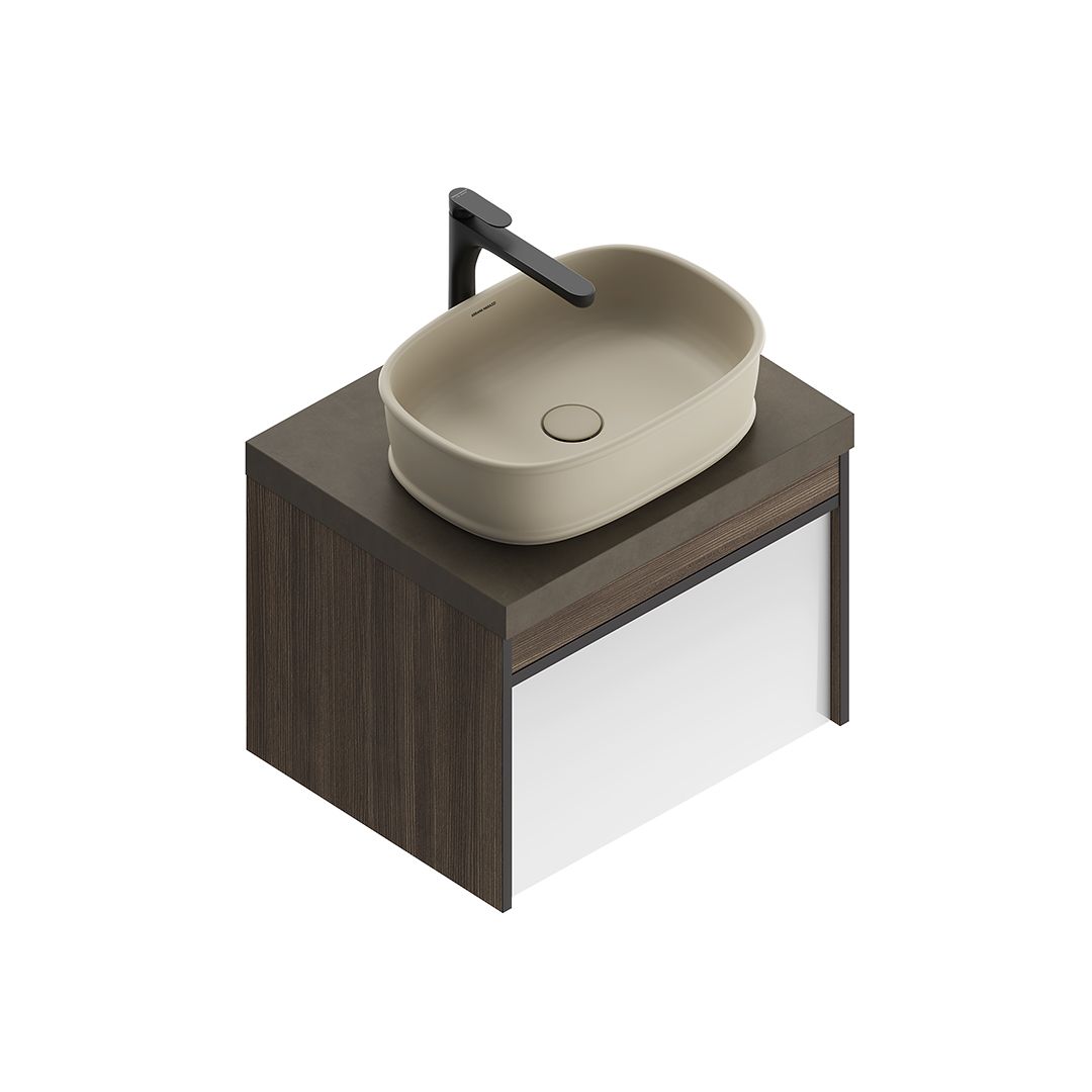 фото Mo.60.1+1/ar тумба modula подвесная 60 с ящиком 1+1, арабика цена за 1 шт. kerama marazzi