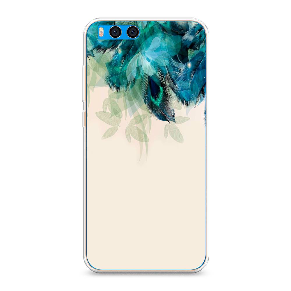 

Чехол Awog на Xiaomi Mi Note 3 "Перья голубого цвета", Разноцветный, 32450-2