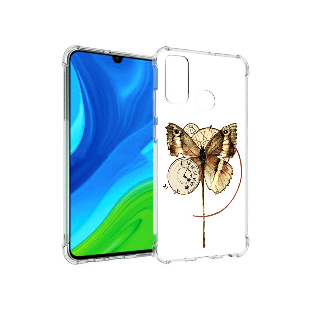 фото Чехол mypads tocco для huawei p smart (2020) старинные часы с бабочкой