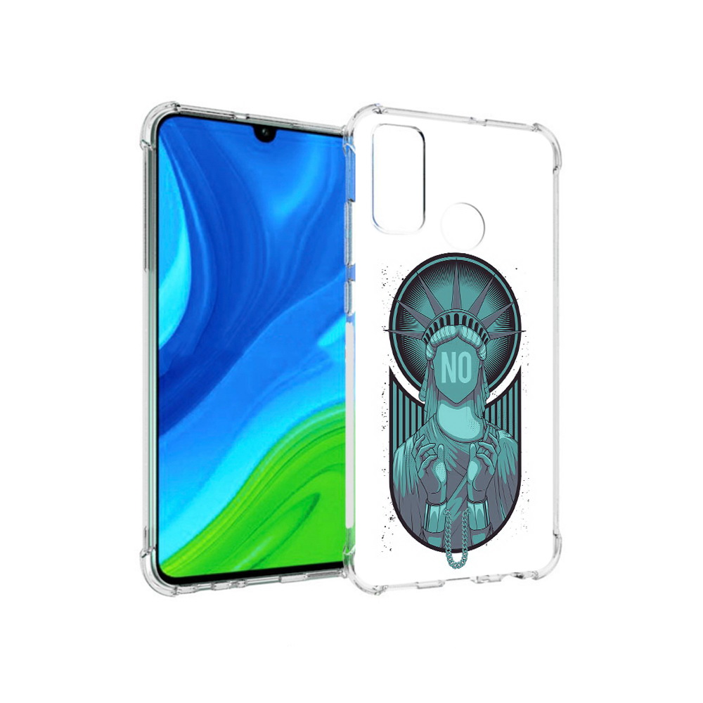 Чехол MyPads Tocco для Huawei P Smart (2020) статуя свободы зеленый