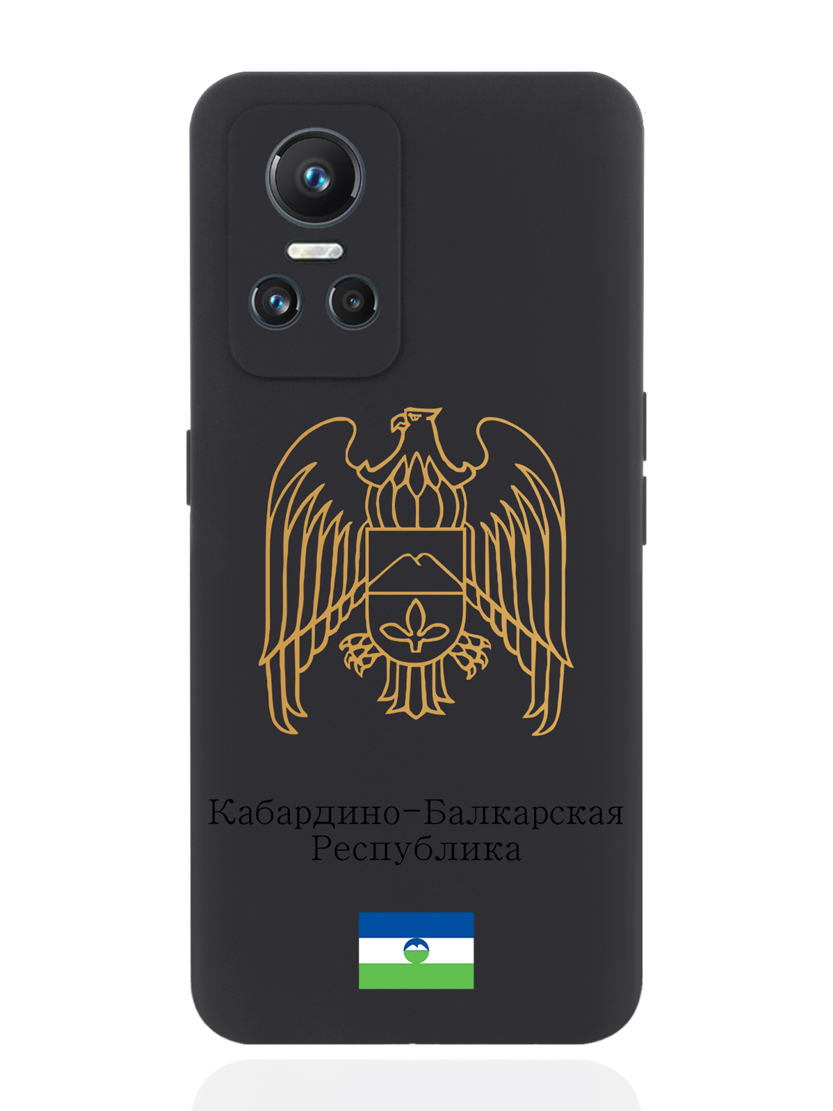 

Чехол SignumCase для realme GT Neo 3 Золотой Герб Кабардино-Балкарской Республики черный, Золотистый;черный