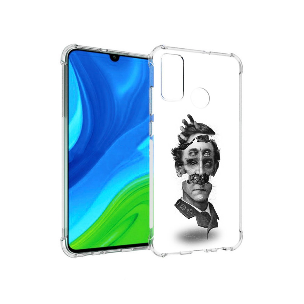 

Чехол MyPads Tocco для Huawei P Smart (2020) страшное лицо абстракция, Прозрачный, Tocco