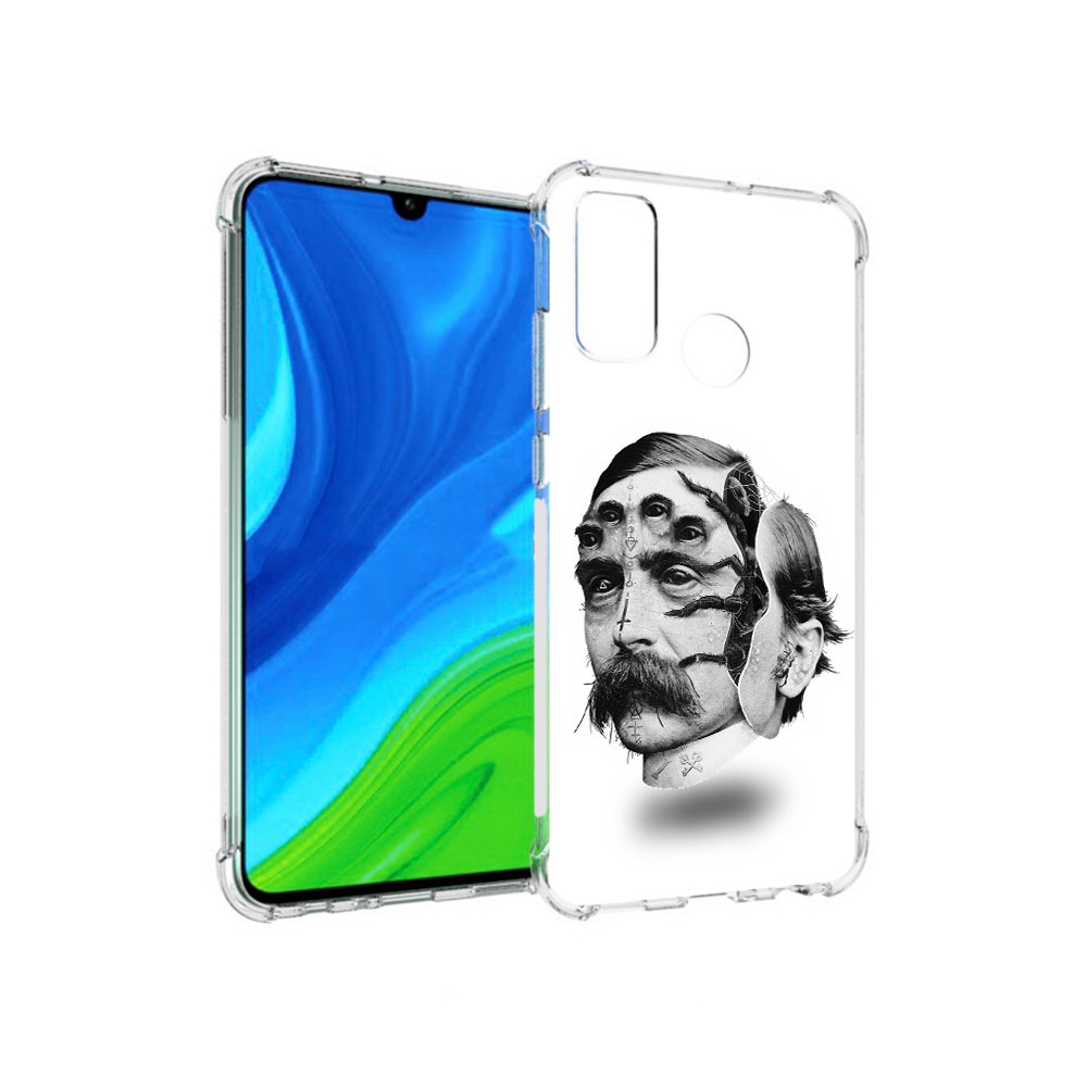 

Чехол MyPads Tocco для Huawei P Smart (2020) страшное лицо мужчины, Прозрачный, Tocco