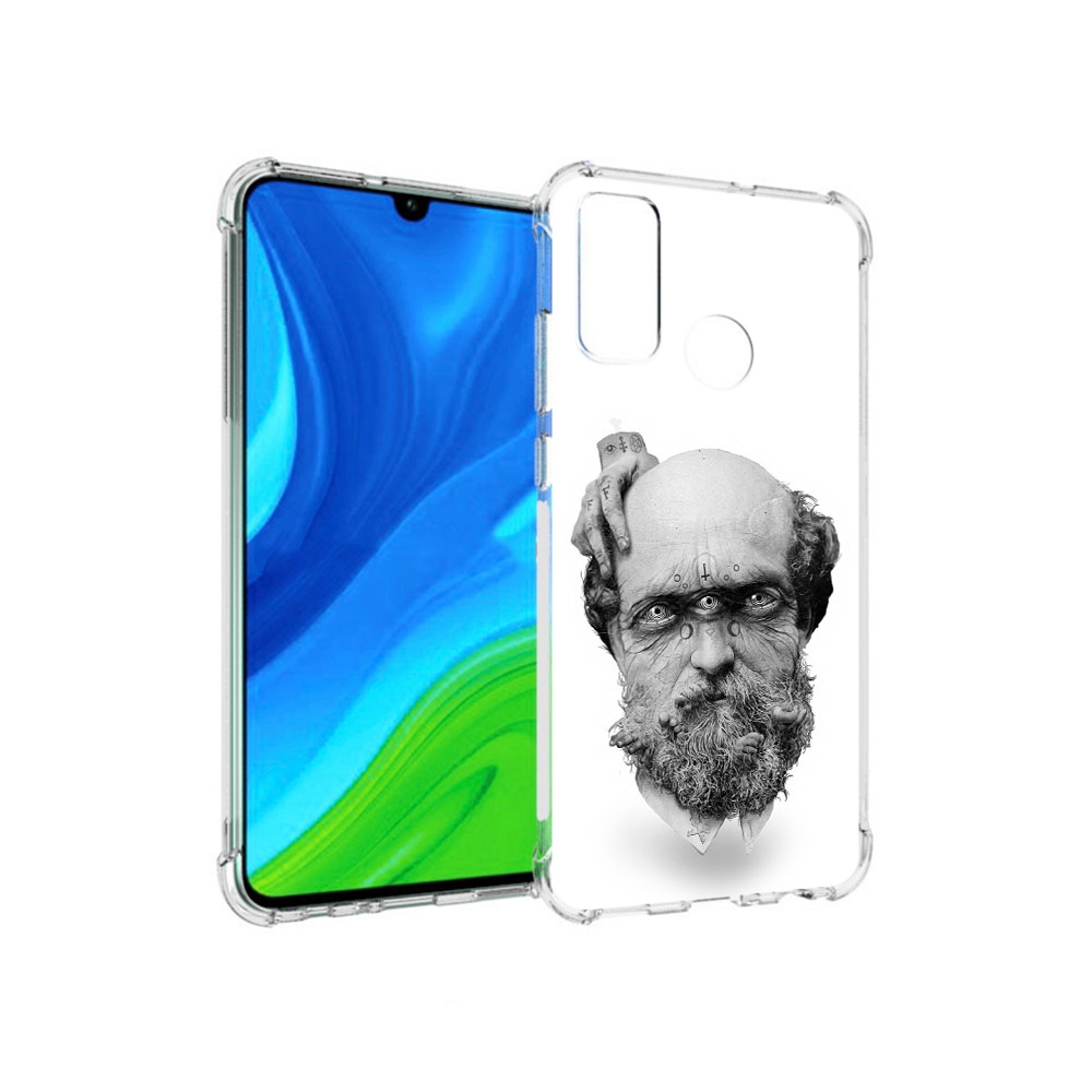 

Чехол MyPads Tocco для Huawei P Smart (2020) страшный бородатый мужчина абстракция, Прозрачный, Tocco