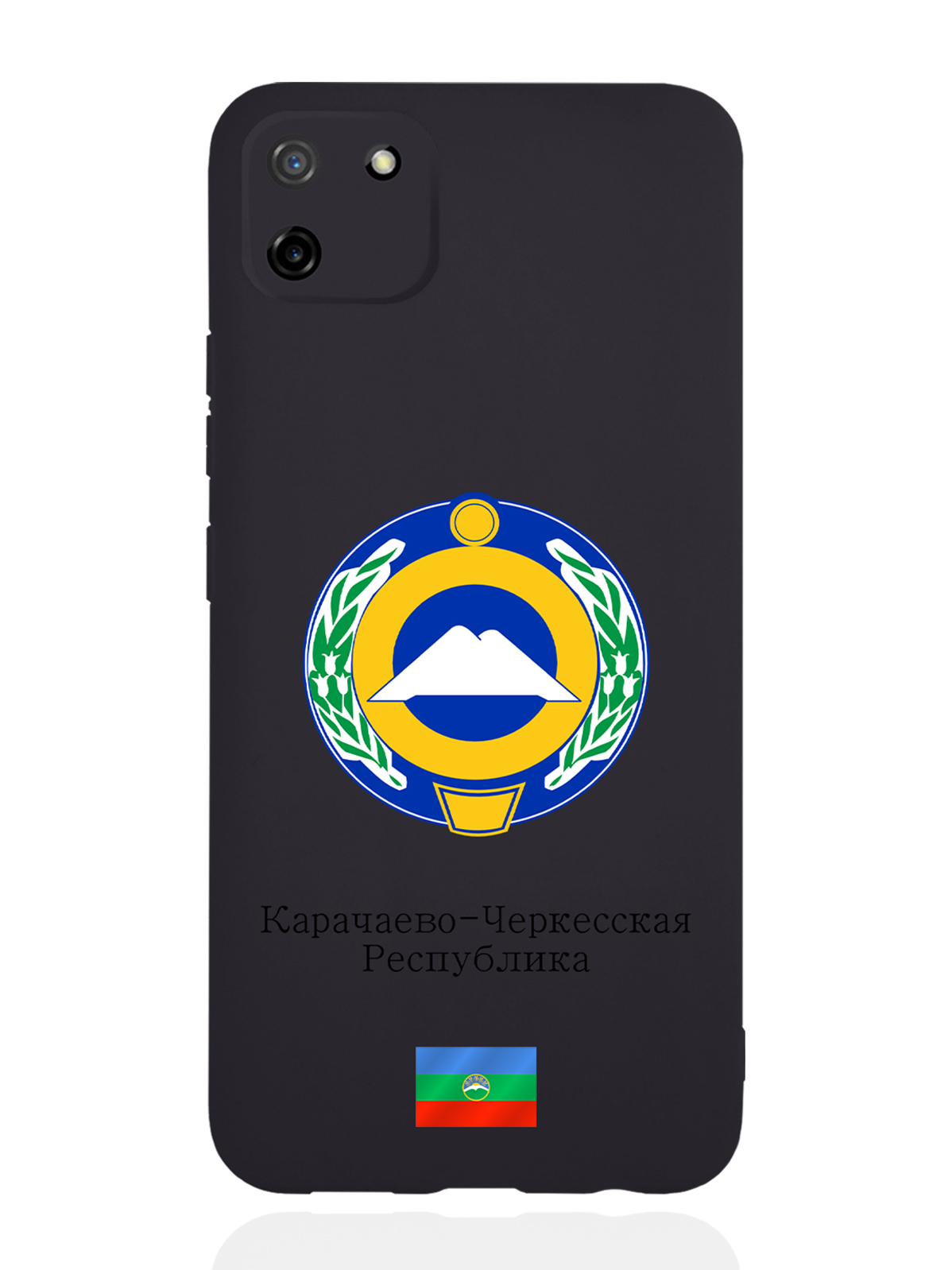 

Чехол SignumCase для realme C11 (2020) Герб Карачаево-Черкесской Республики черный, Разноцветный