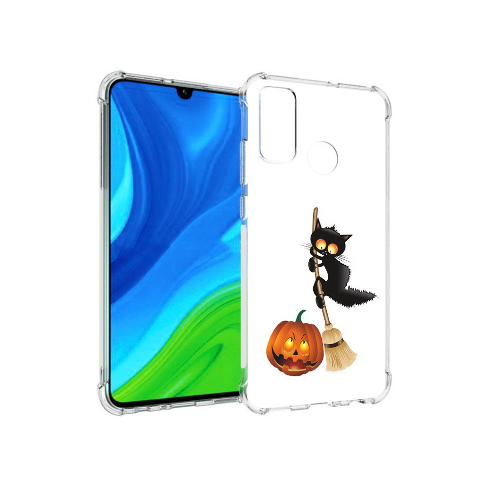 

Чехол MyPads Tocco для Huawei P Smart (2020) хэлуинский котик, Прозрачный, Tocco