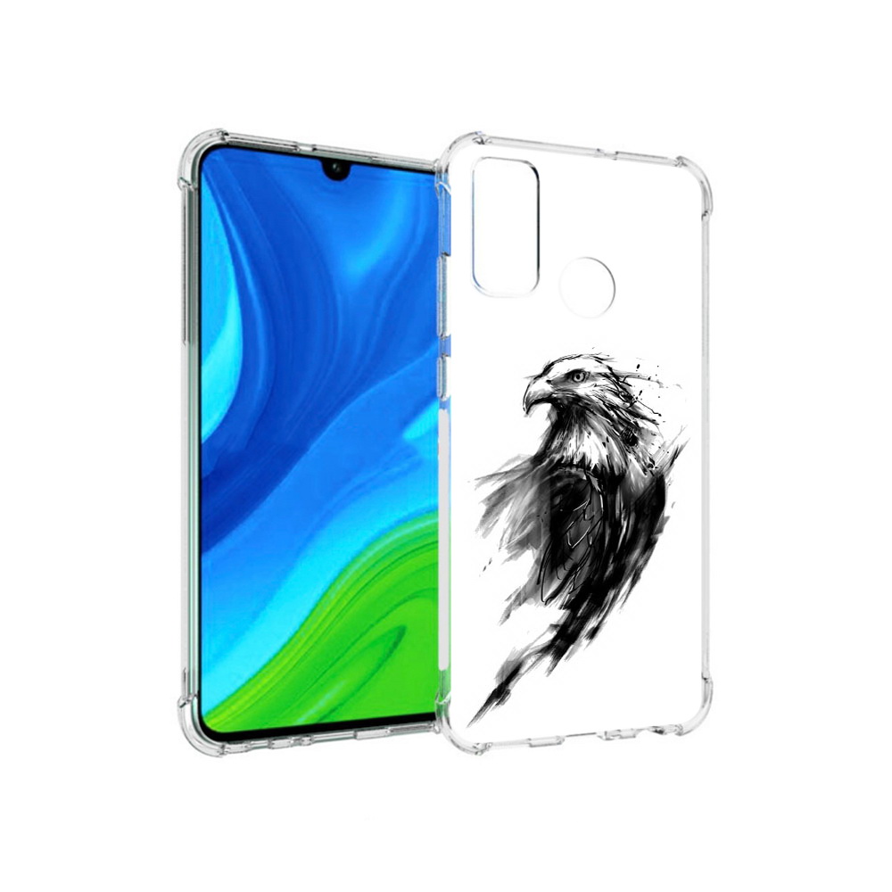 

Чехол MyPads Tocco для Huawei P Smart (2020) чб птица, Прозрачный, Tocco