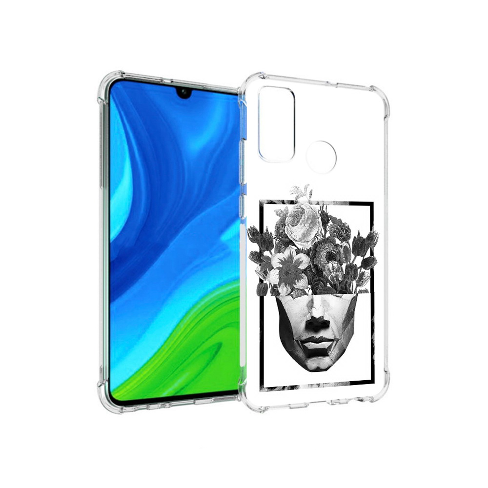 

Чехол MyPads Tocco для Huawei P Smart (2020) черно белая ваза в абстракции, Прозрачный, Tocco