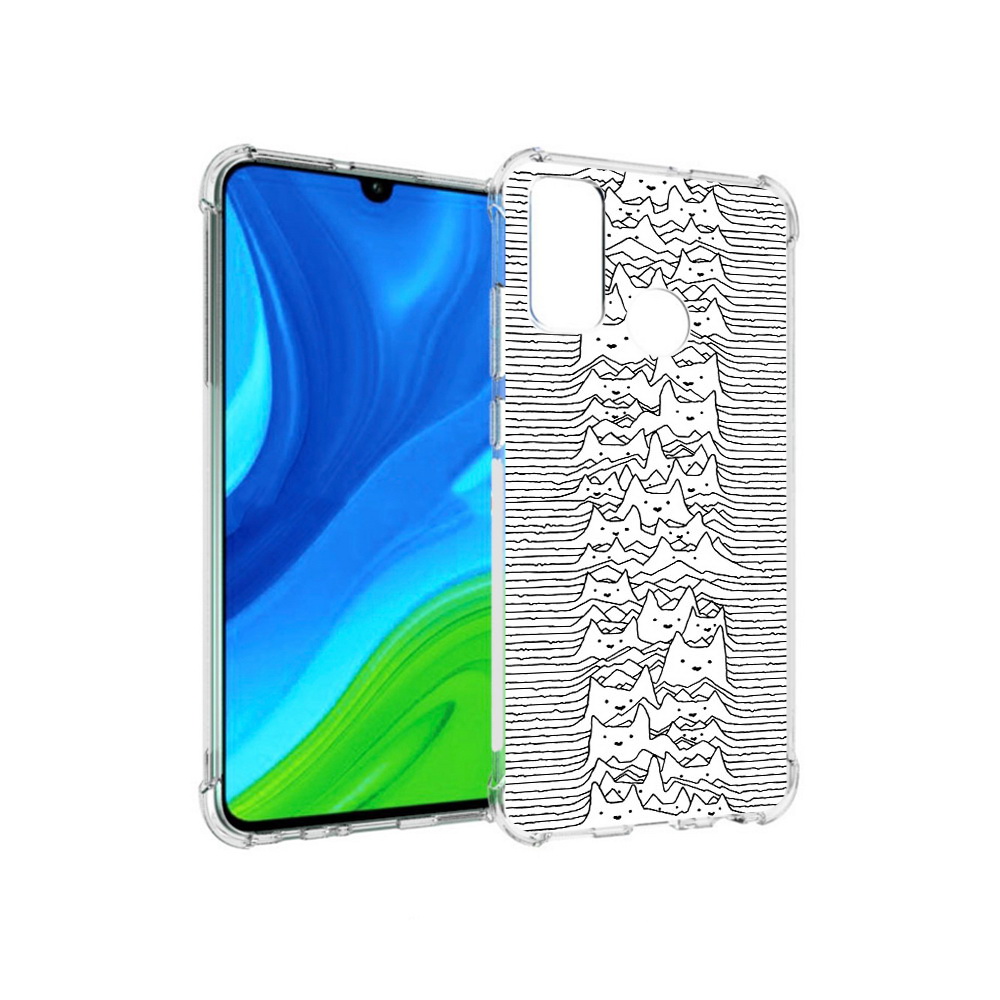 

Чехол MyPads Tocco для Huawei P Smart (2020) черно белые коты 3D, Прозрачный, Tocco