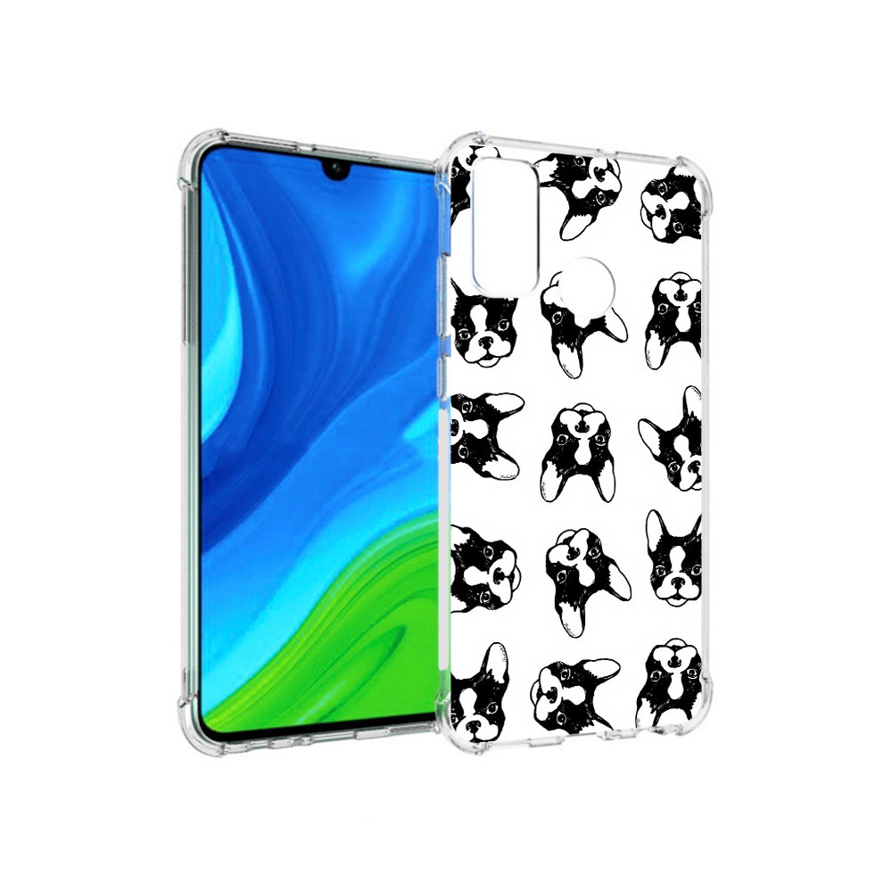 Чехол MyPads Tocco для Huawei P Smart (2020) черно белые собачки
