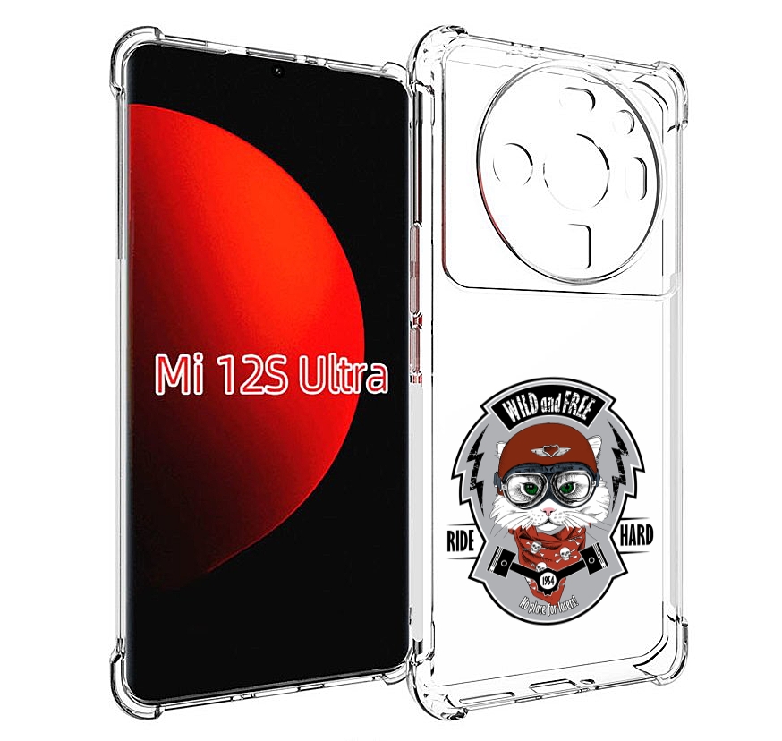 

Чехол MyPads кошка в шлеме для Xiaomi 12S Ultra, Прозрачный, Tocco