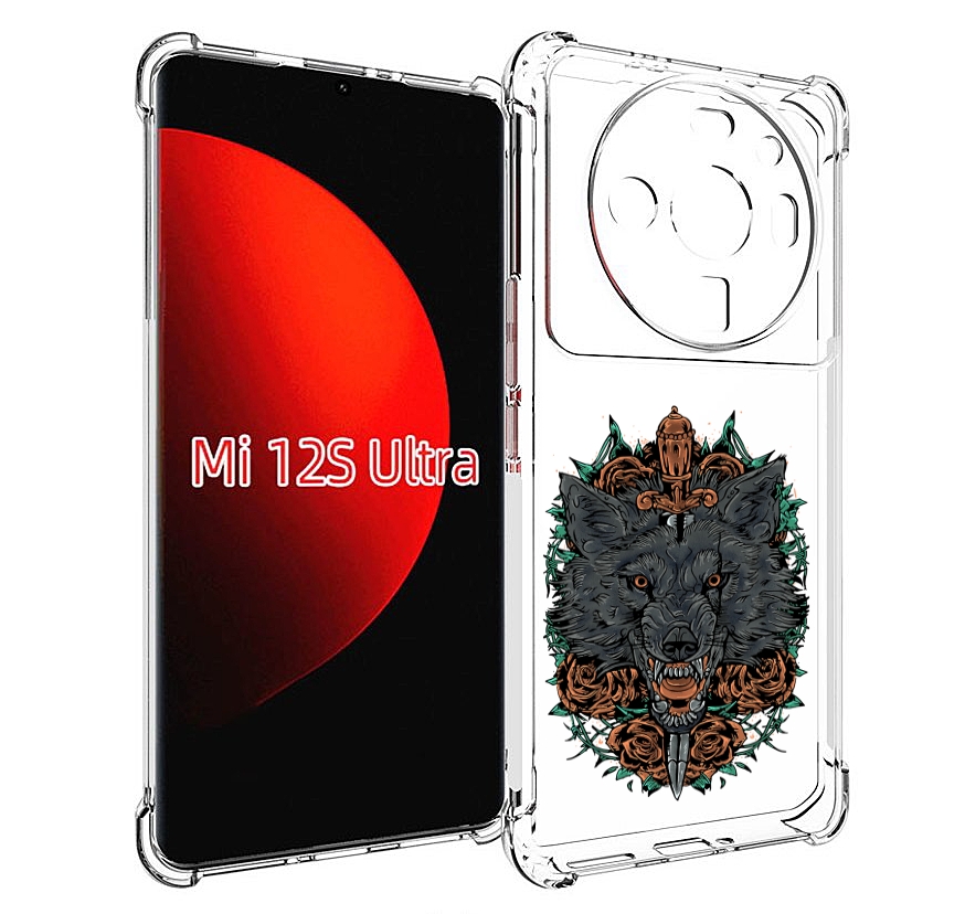 

Чехол MyPads красивый злой волк для Xiaomi 12S Ultra, Прозрачный, Tocco