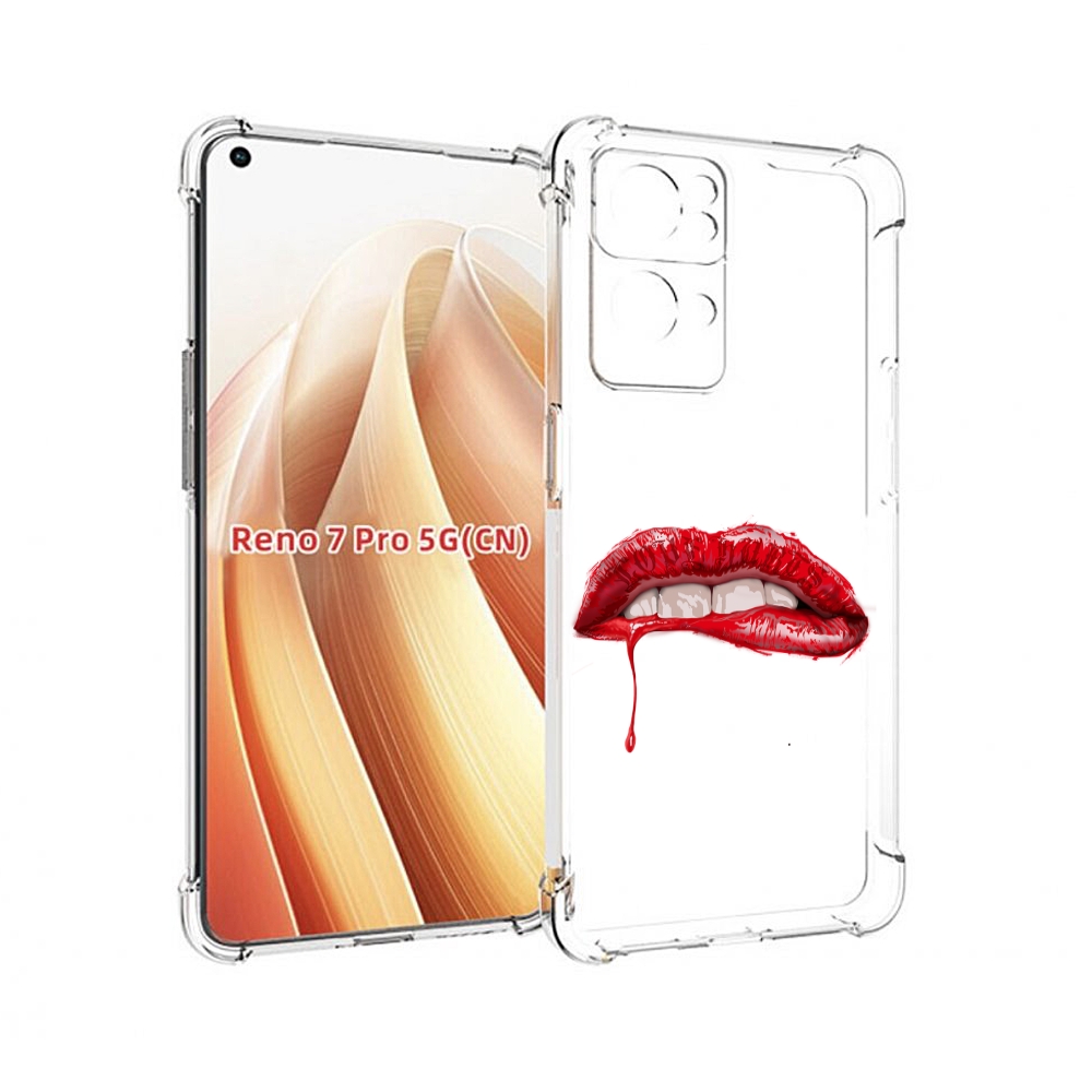 

Чехол MyPads яркие красные губы для OPPO Reno7 Pro 5G, Прозрачный, Tocco
