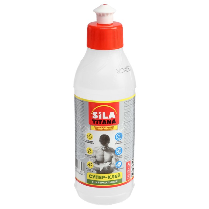 Супер-клей TYTAN, SILA TITANA, универсальный, бутылка 0,25 л универсальный аэрозольный обезжириватель sila