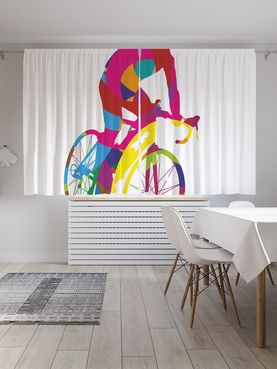 

Классические шторы JoyArty "Вело арт", серия Oxford DeLux, 2 полотна 145x180 см, Вело арт