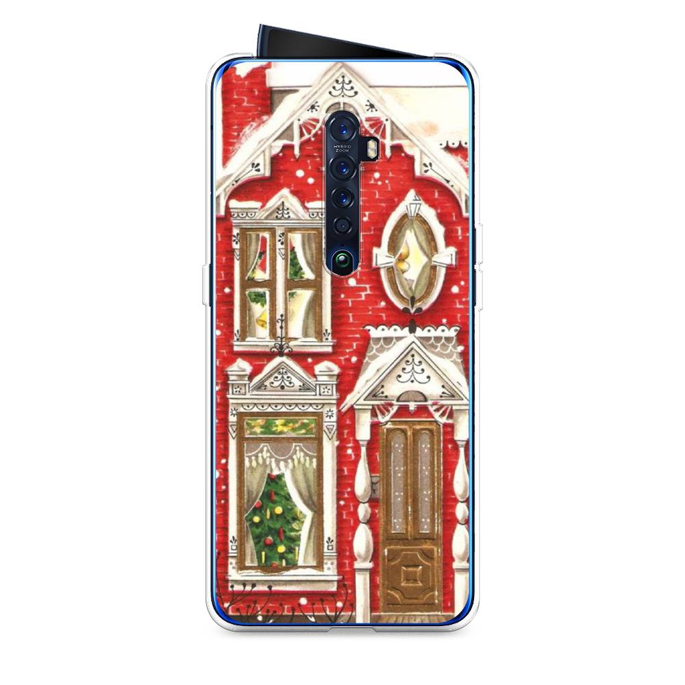 

Чехол на Oppo Reno 2 "Пряничный домик", Белый;красный;зеленый, 253550-5