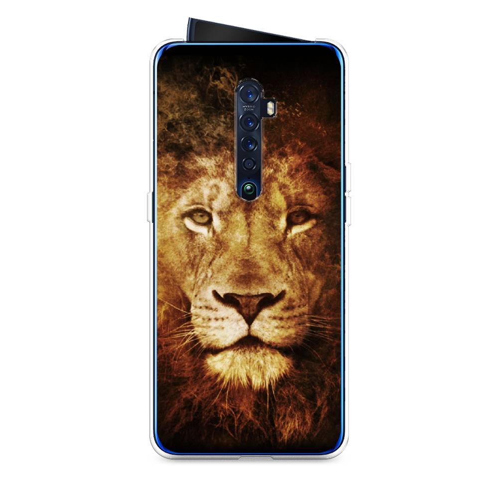 

Чехол на Oppo Reno 2 "Лев", Черный;коричневый;желтый, 253550-6