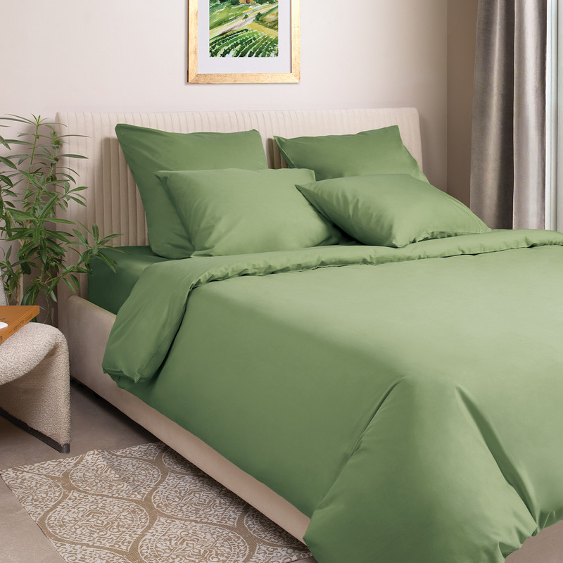 фото Комплект постельного белья ecotex моноспейс евро зеленый