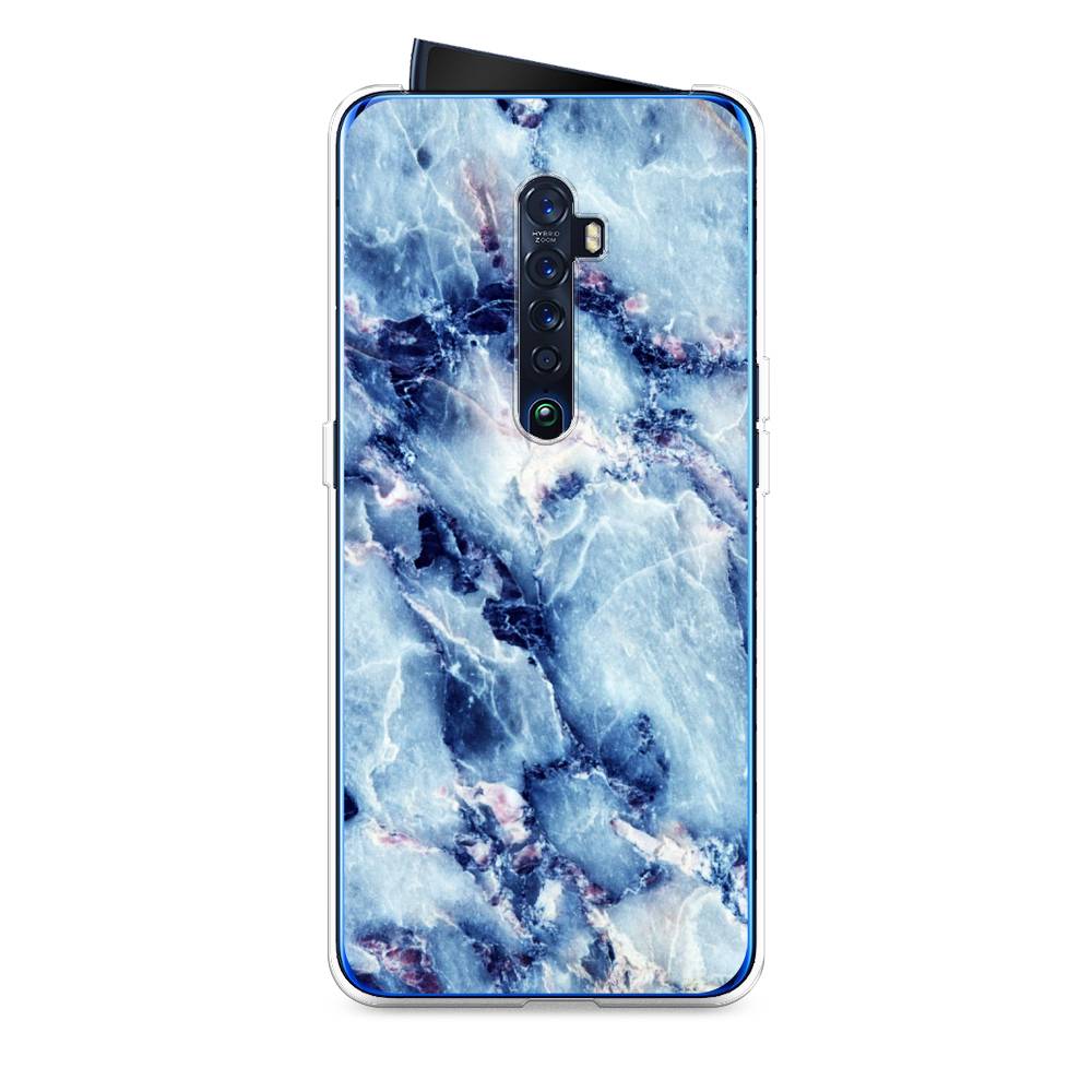 

Чехол на Oppo Reno 2 "Мрамор с синими прожилками", Синий, 253550-3