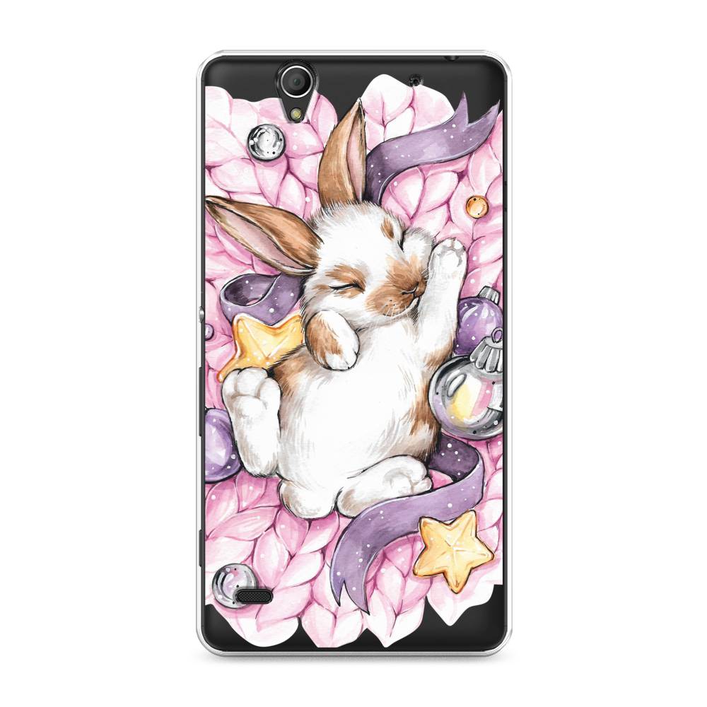 

Чехол на Sony Xperia C4 "Кролик спит", Розовый;белый, 52650-5