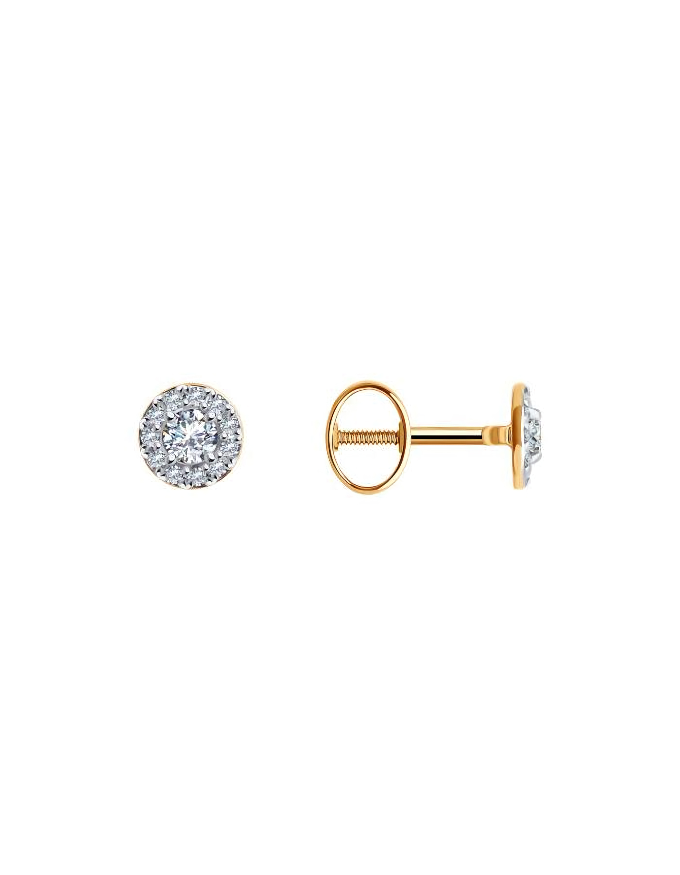 

Серьги пусеты из золота TEO MAORI 8200216, фианит, 8200216