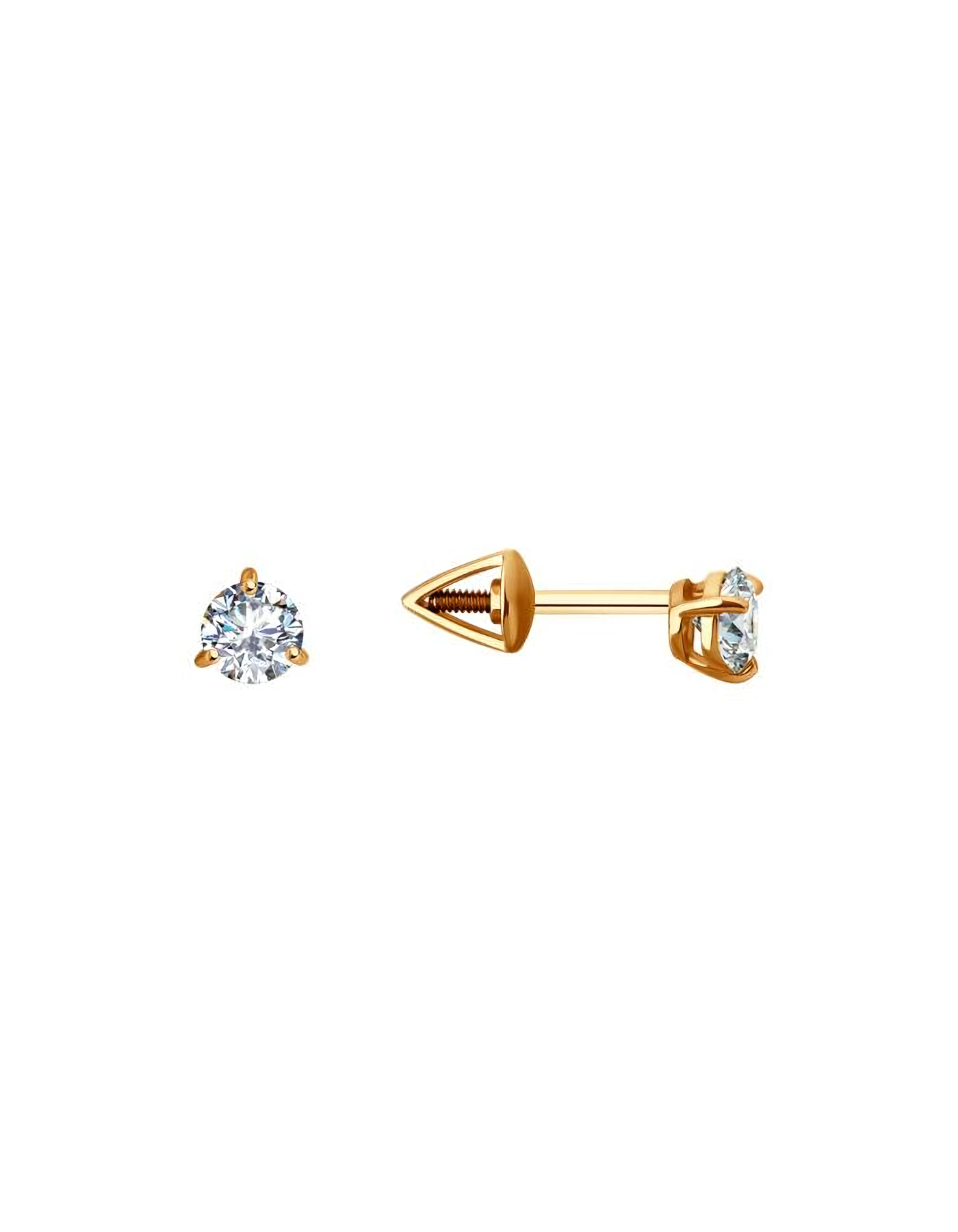 

Серьги пусеты из золота TEO MAORI 8200342, фианит, 8200342