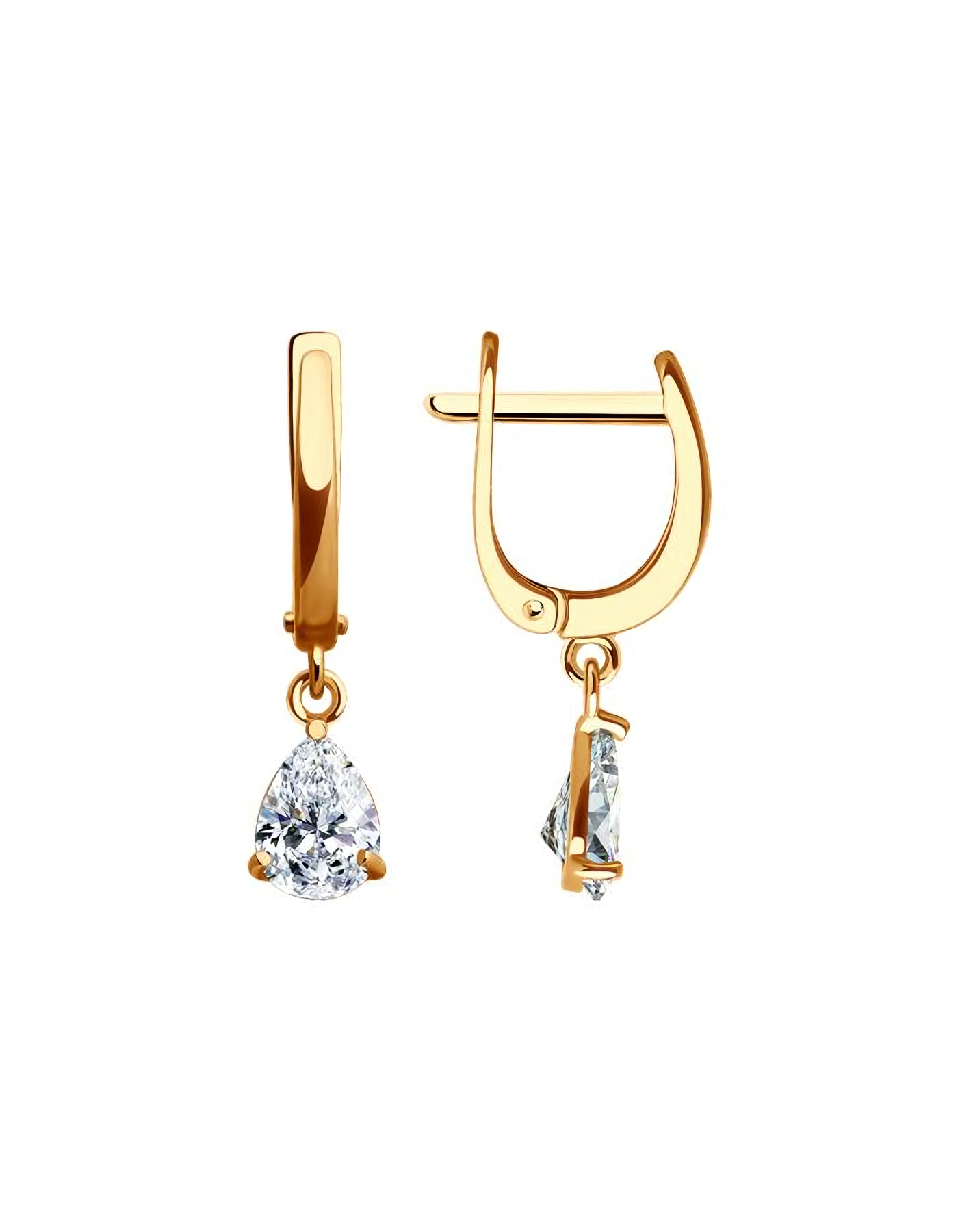 

Серьги подвески из золота TEO MAORI 8200351, фианит, 8200351