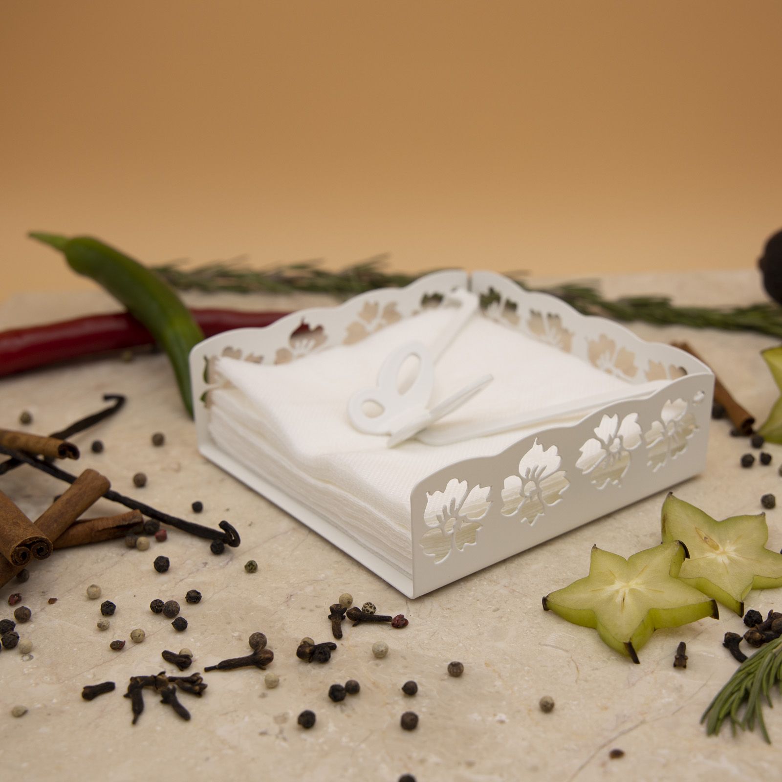 

Салфетница MA-SL018-WY, металл, цвет белый, MA-SL018-WY