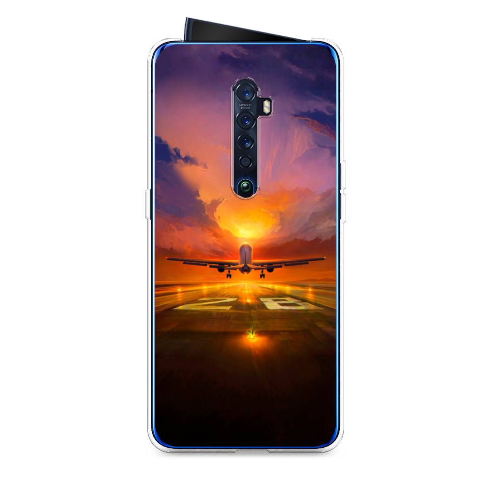 

Чехол на Oppo Reno 2 "Самолет на посадке", Оранжевый;синий, 253550-6