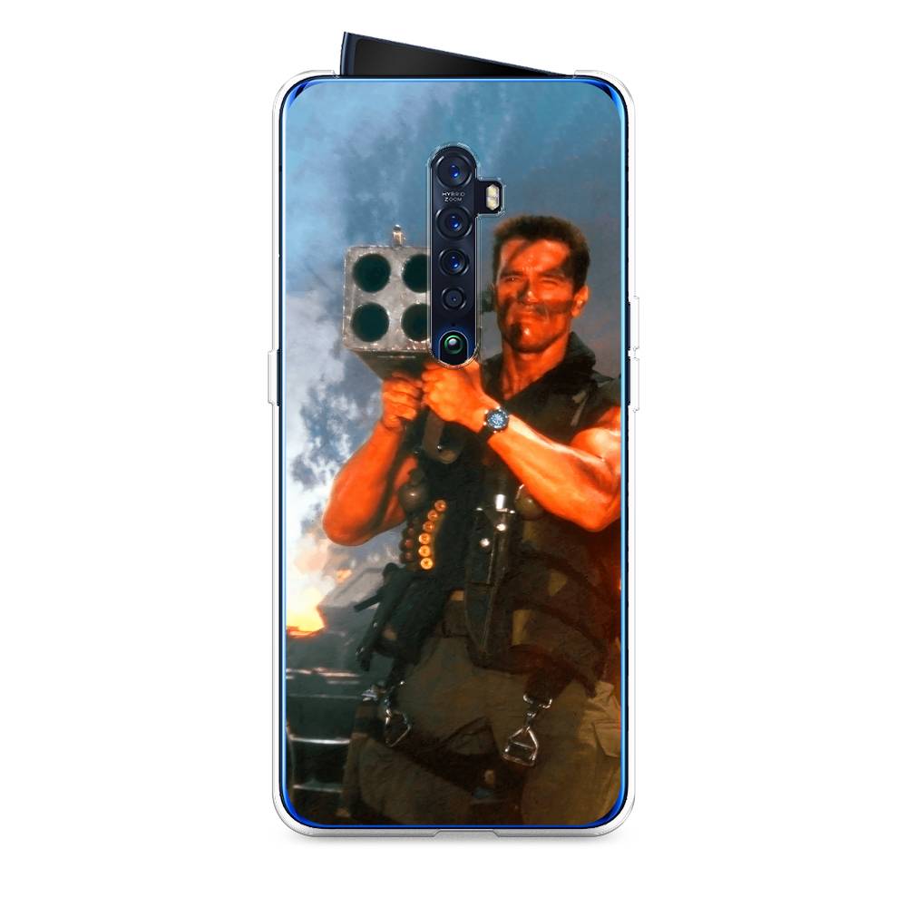 

Чехол на Oppo Reno 2 "Арнольд Шварцнеггер с базукой", Голубой;коричневый, 253550-6