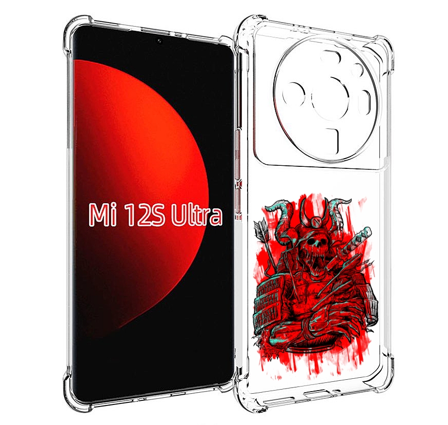 

Чехол MyPads красный скелет воин для Xiaomi 12S Ultra, Прозрачный, Tocco