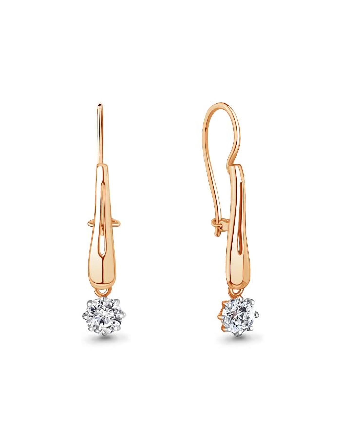 

Серьги подвески из золота TEO MAORI 846697.1, фианит, 846697.1