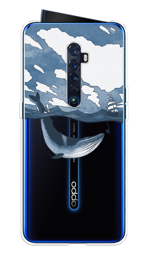 

Чехол на Oppo Reno 2 "Большой кит", Синий, 253550-1