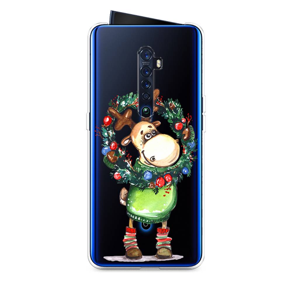 

Чехол на Oppo Reno 2 "Олень с новогодним венком", 253550-4