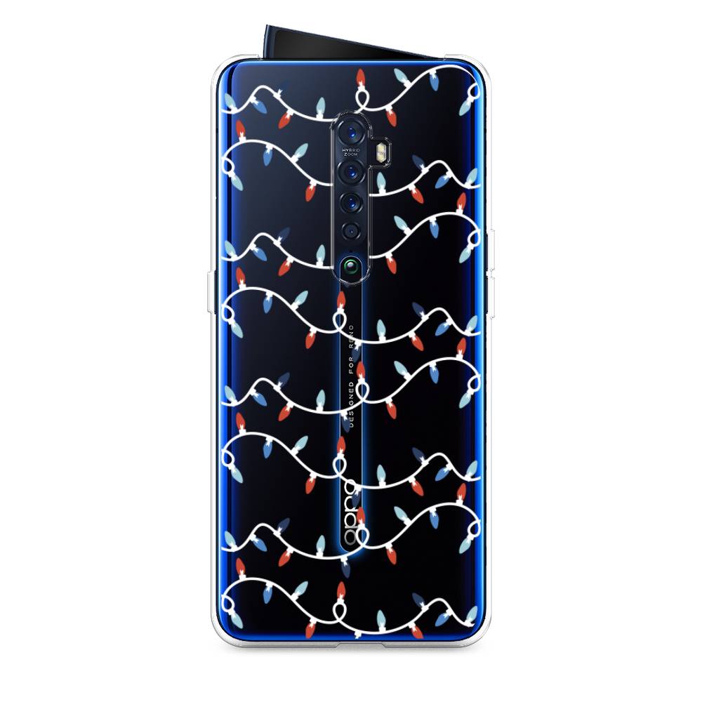 

Чехол на Oppo Reno 2 "Разноцветная гирлянда", Белый;красный;синий, 253550-5