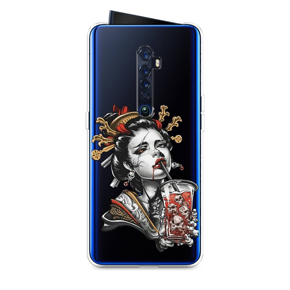 

Чехол на Oppo Reno 2 "Опасная гейша", Красный;черный;серый, 253550-4