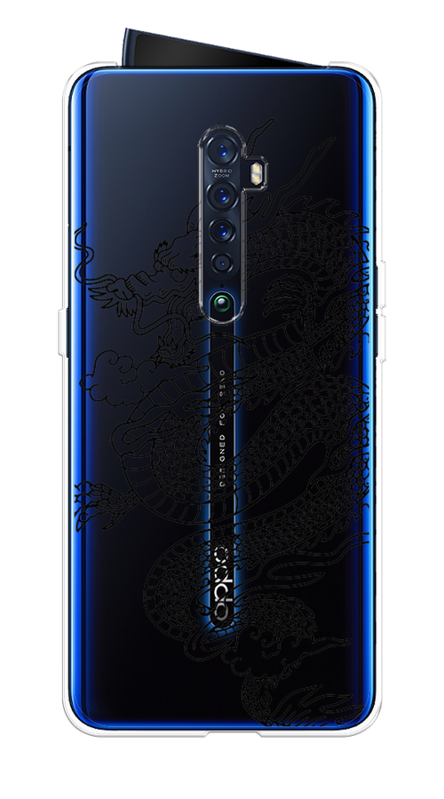 

Чехол на Oppo Reno 2 "Большой китайский дракон", Черный;серый, 253550-1