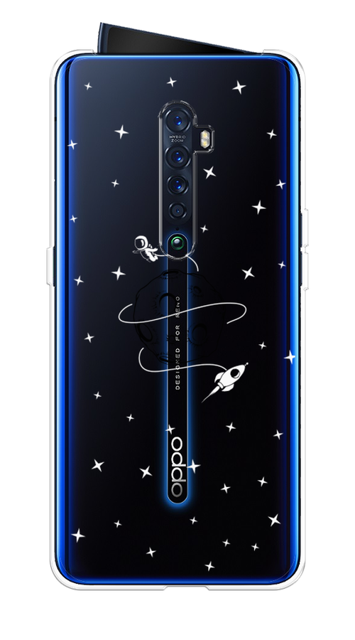 

Чехол на Oppo Reno 2 "Полет вокруг луны", Белый;серый;черный, 253550-2