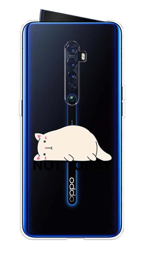 

Чехол на Oppo Reno 2 "Cat not today", Белый;розовый;черный, 253550-1