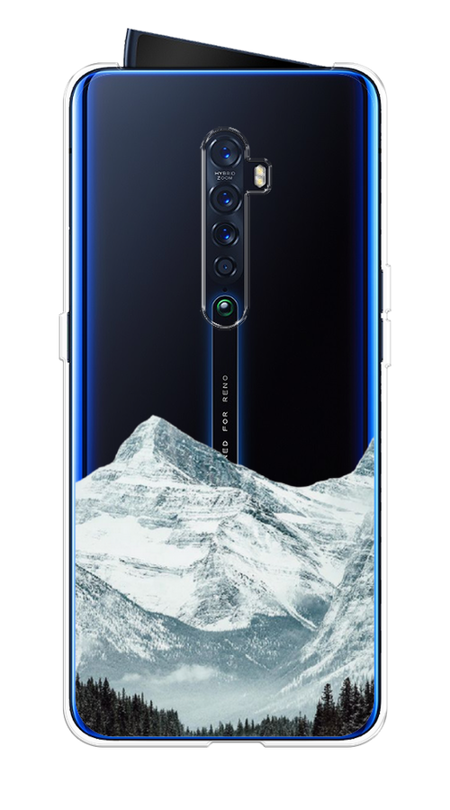 

Чехол на Oppo Reno 2 "Горы арт 1", Белый;зеленый, 253550-2