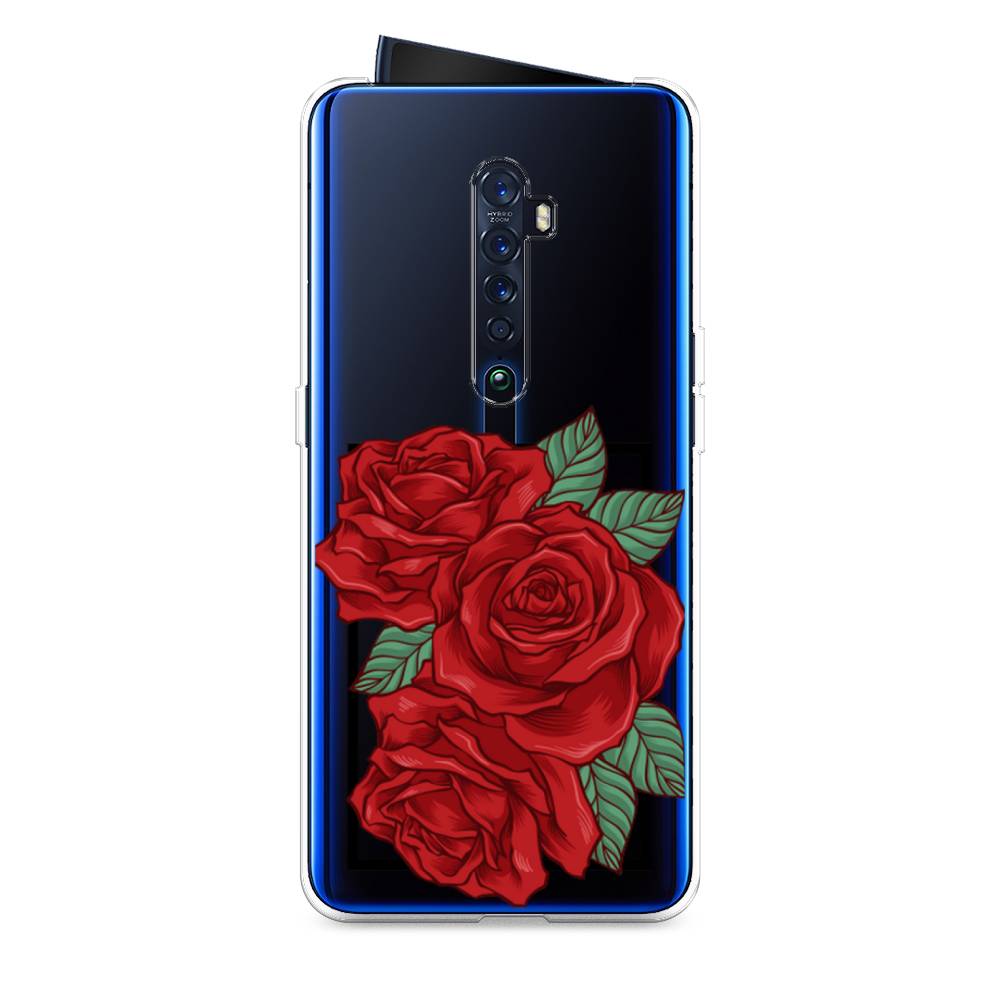 

Чехол на Oppo Reno 2 "Три алые розы", Красный, 253550-2