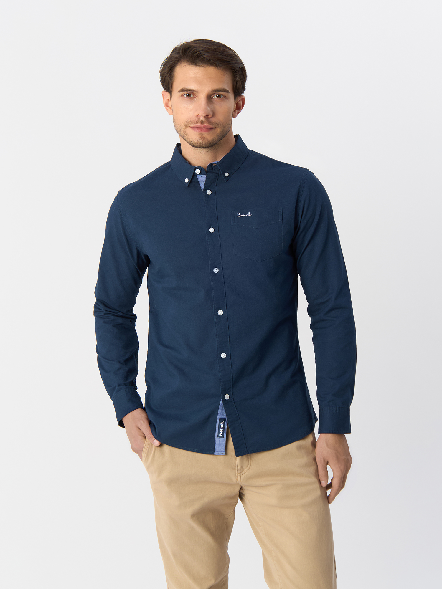 

Рубашка мужская Bench LS Oxford синяя XL, Синий, LS Oxford
