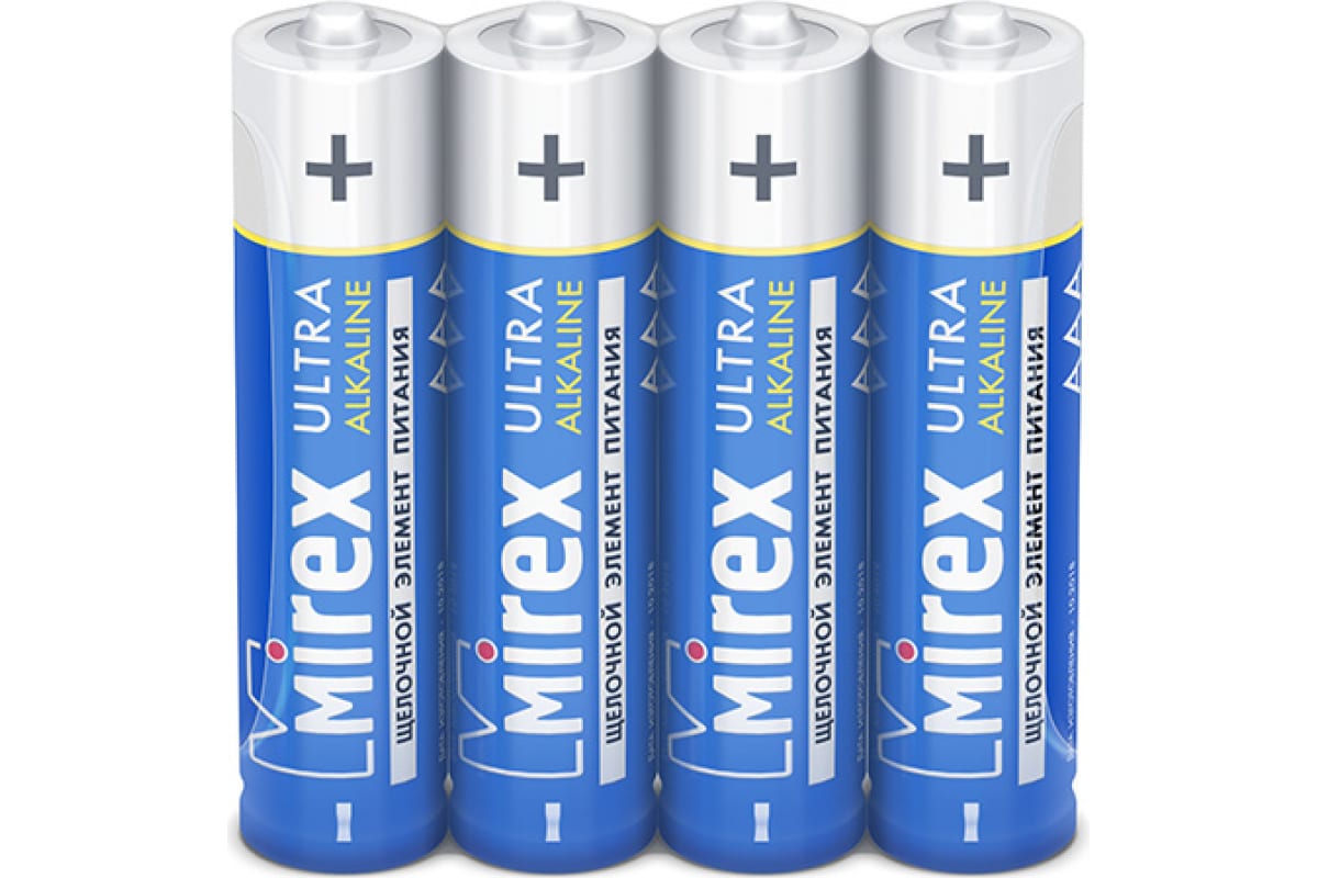 

Батарея Mirex, щелочная LR03 / AAA 1,5V 4 шт shrink 23702-LR03-S4
