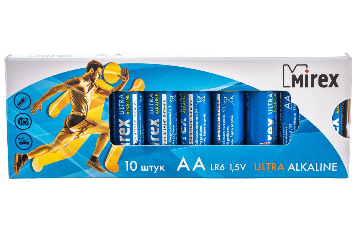 

Батарея Mirex, щелочная LR6 / AA 1,5V 10 шт multipack 23702-LR6-M10