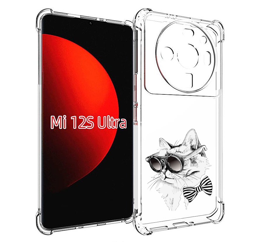 Чехол MyPads крутая кошка в очках для Xiaomi 12S Ultra