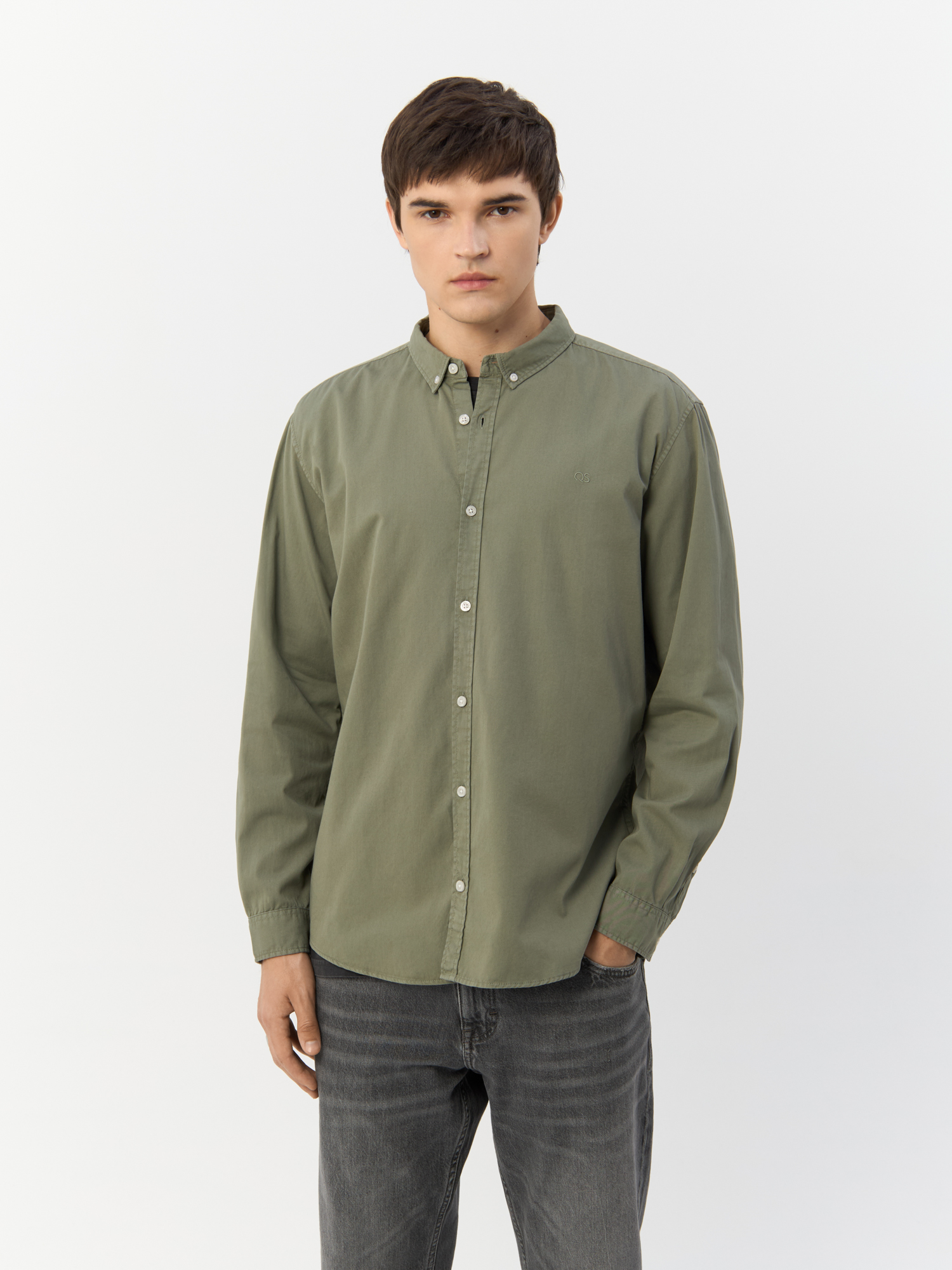 

Рубашка мужская QS by s.Oliver 2140793*7380*XL хаки XL, 2140793/7380