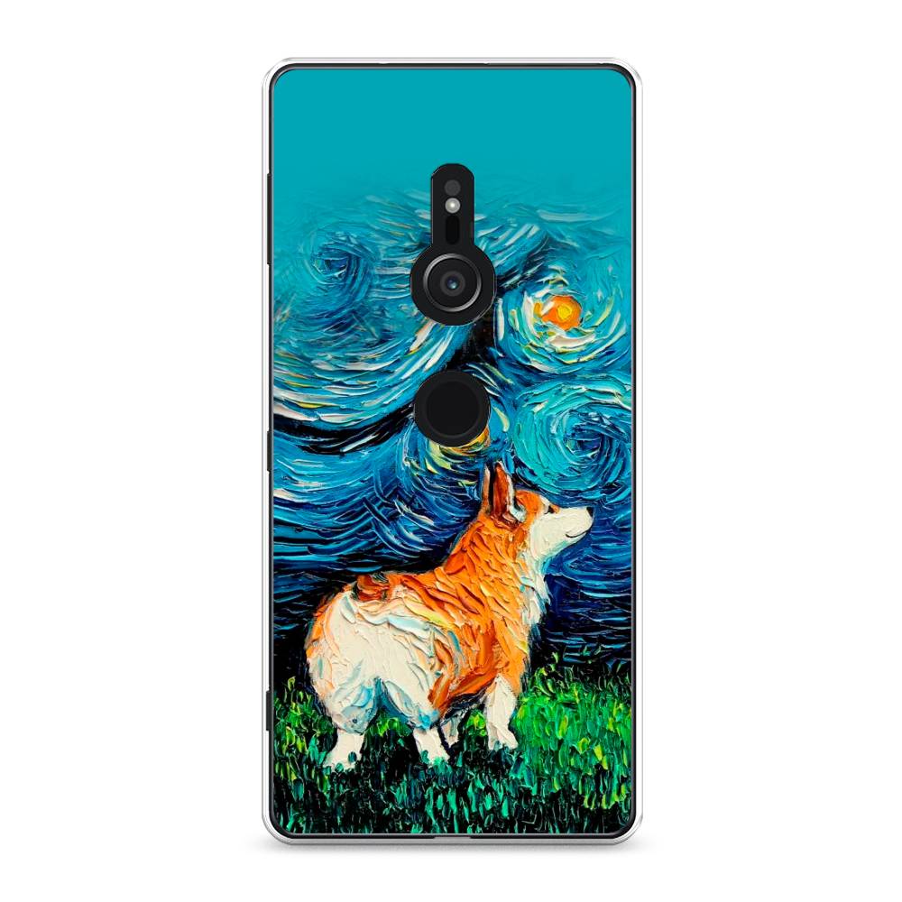 

Чехол для Sony Xperia XZ2 "Корги звёздная ночь", Коричневый;белый;зеленый, 52850-1