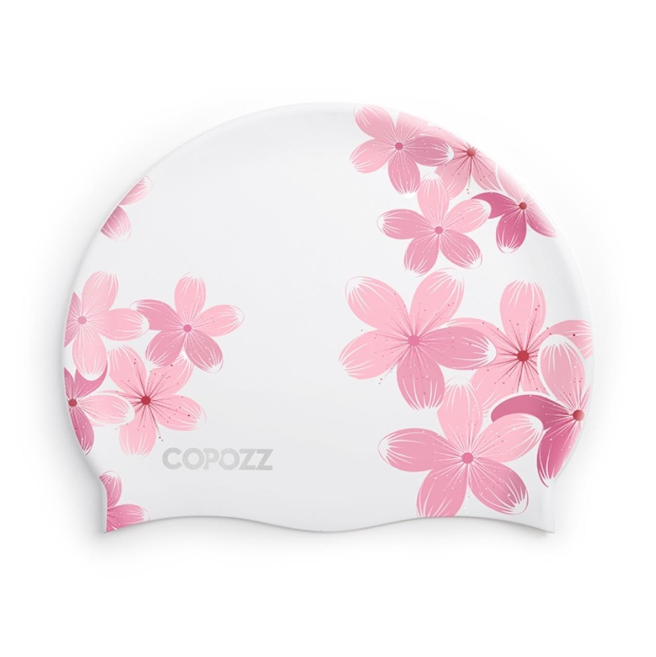 Шапочка для плавания взрослая (силиконовая) COPOZZ YM-30201 цветение вишни