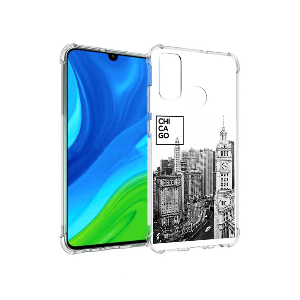 

Чехол MyPads Tocco для Huawei P Smart (2020) черно белый чикаго, Прозрачный, Tocco