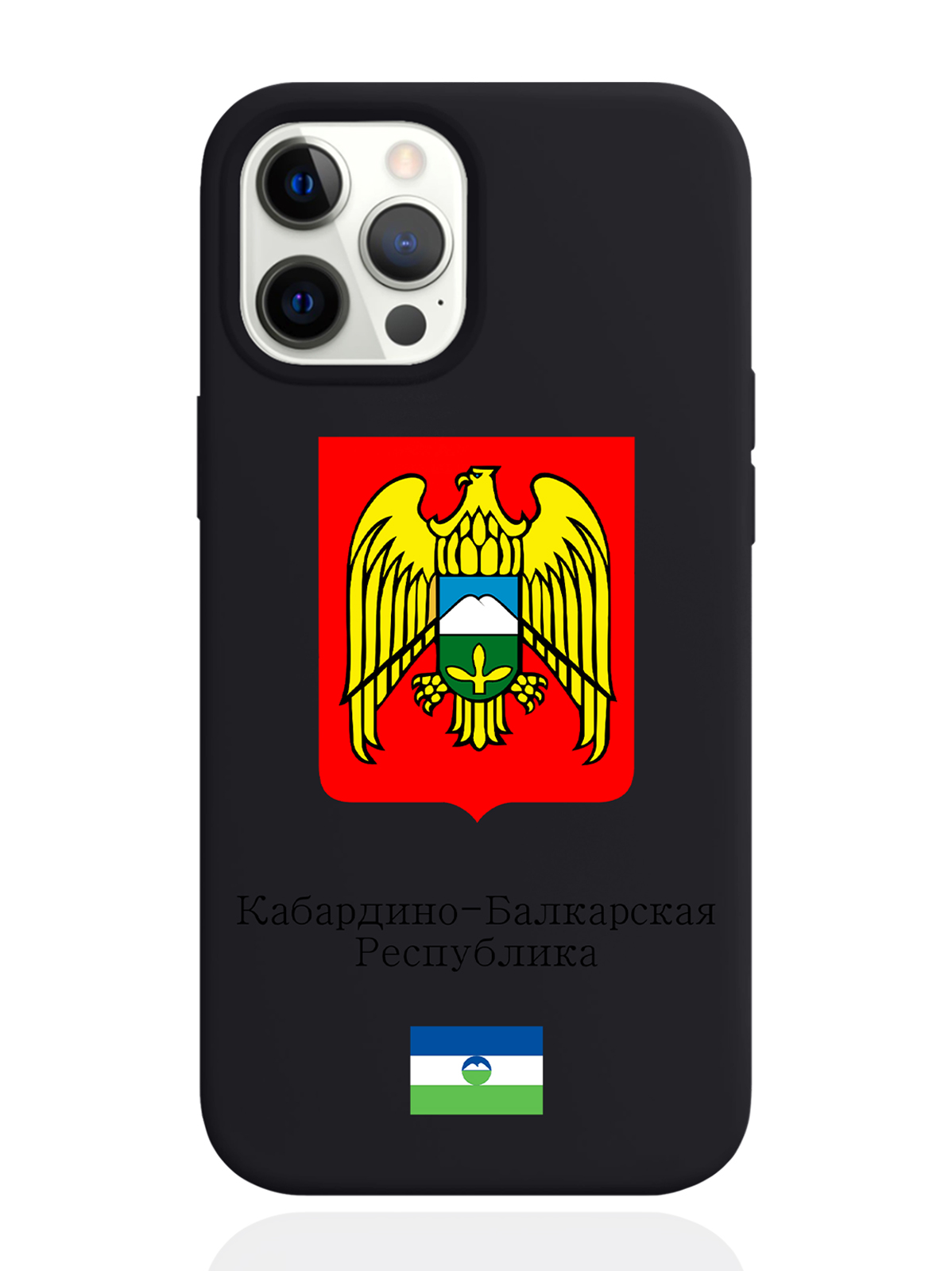 

Чехол SignumCase для iPhone 12 Pro Max Герб Кабардино-Балкарской Республики черный, Разноцветный
